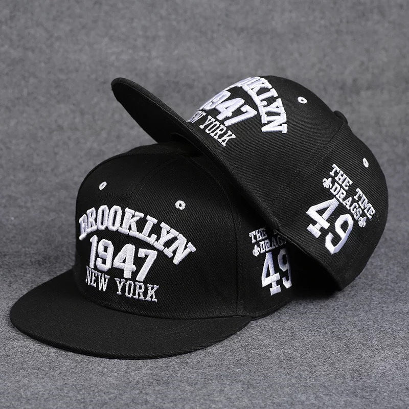 All-Over Embroidered "Brooklyn 1947" Cap