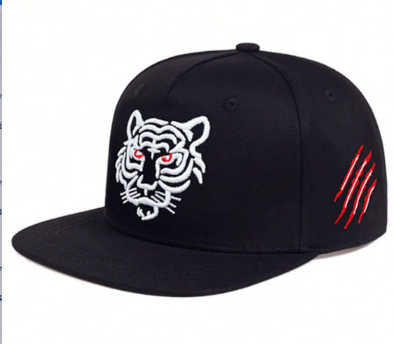 Embroidered Tiger Head Hip-Hop Cap