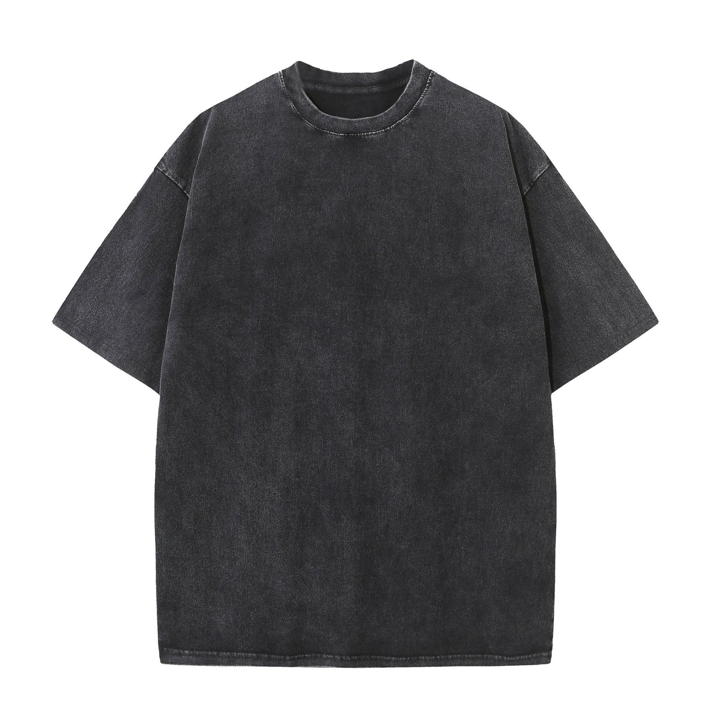 Customized Distressed Snow Wash American-Style Streetwear Tee