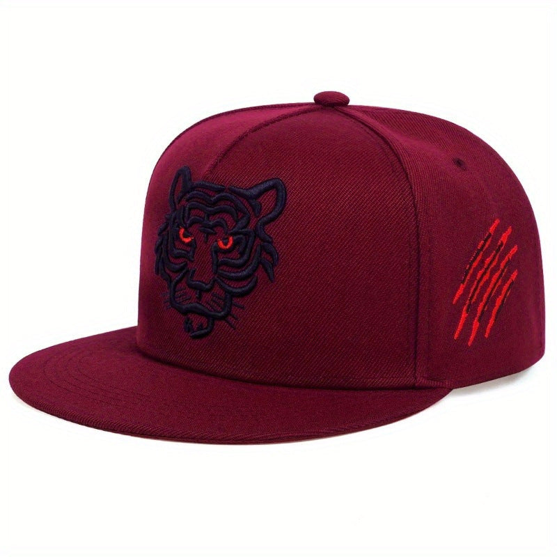 Embroidered Tiger Head Hip-Hop Cap
