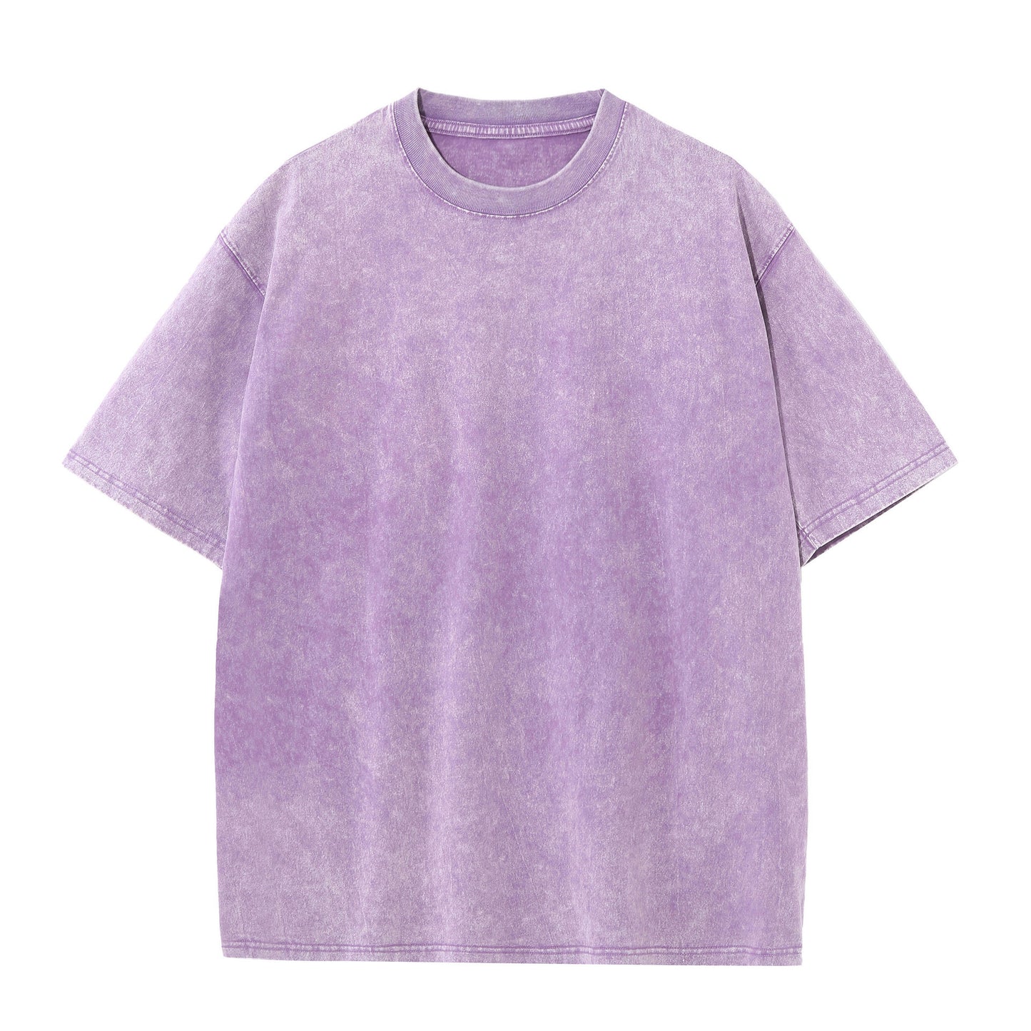 Customized Distressed Snow Wash American-Style Streetwear Tee