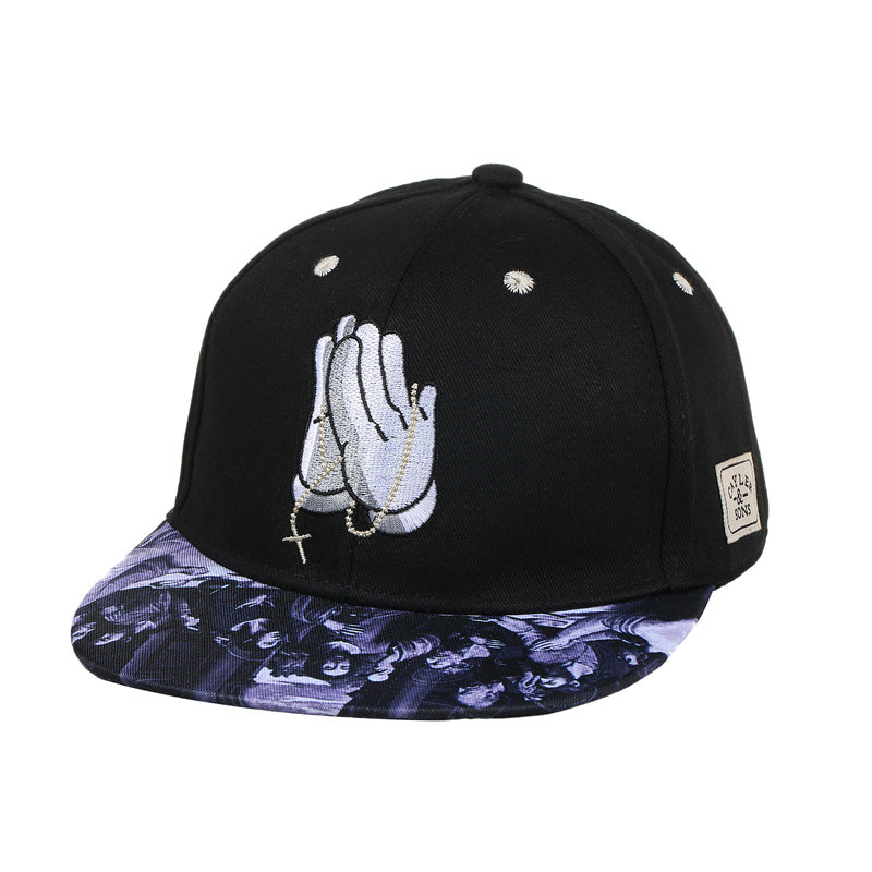 "C&S" Praying Hands & Rosary Snapback with Artistic Brim