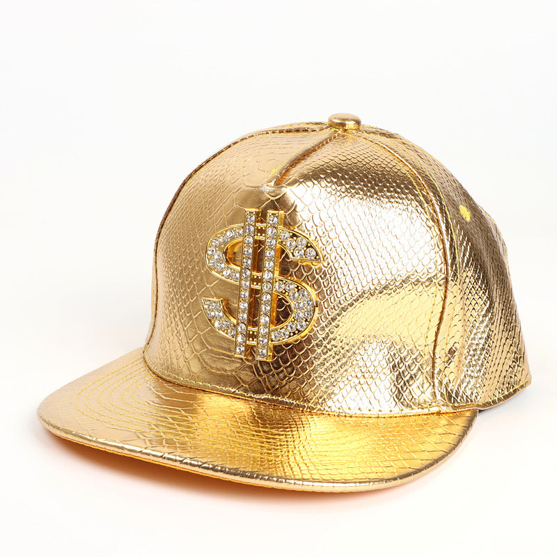 The "Get Money" Iced-Out Leather Cap