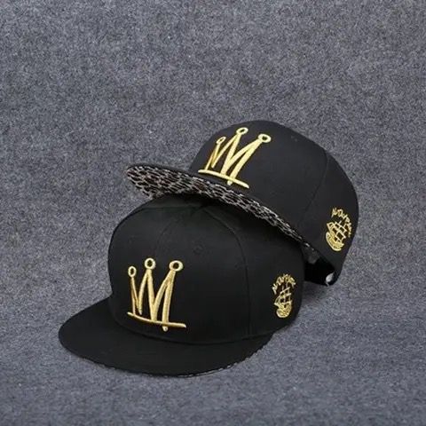 "Street King" Crown Snapback in Black & Gold