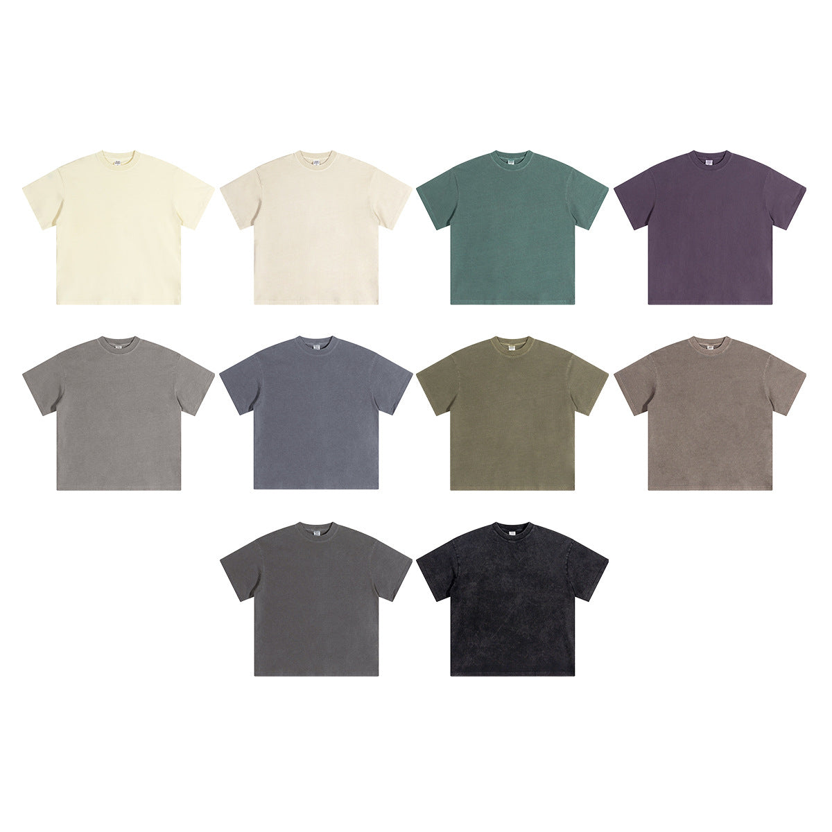 ZIFU Spring/Summer 2025 New 200g Pure Cotton Basic Washed Short Sleeve T-Shirt - Vintage Streetwear Loose Fit