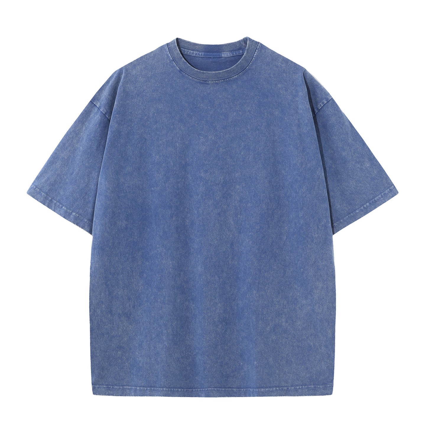 Customized Distressed Snow Wash American-Style Streetwear Tee
