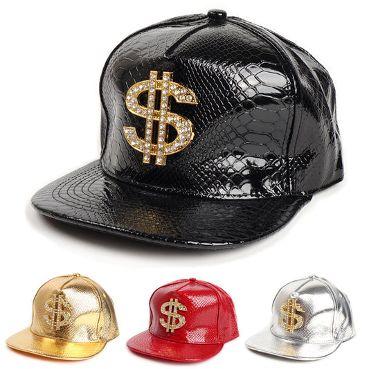 The "Get Money" Iced-Out Leather Cap