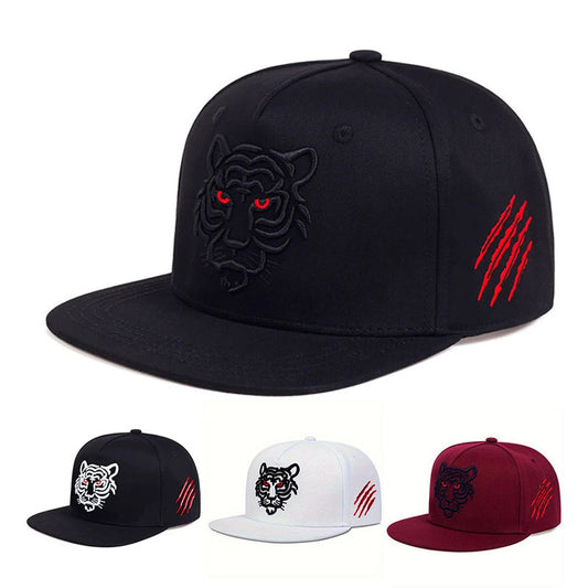Embroidered Tiger Head Hip-Hop Cap
