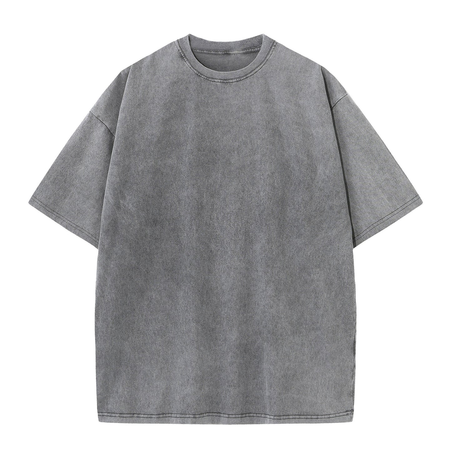 Customized Distressed Snow Wash American-Style Streetwear Tee