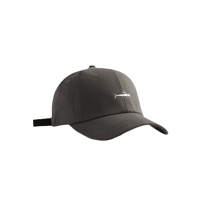 Classic Cotton Cap with Fish Embroidery