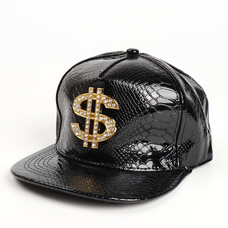 The "Get Money" Iced-Out Leather Cap