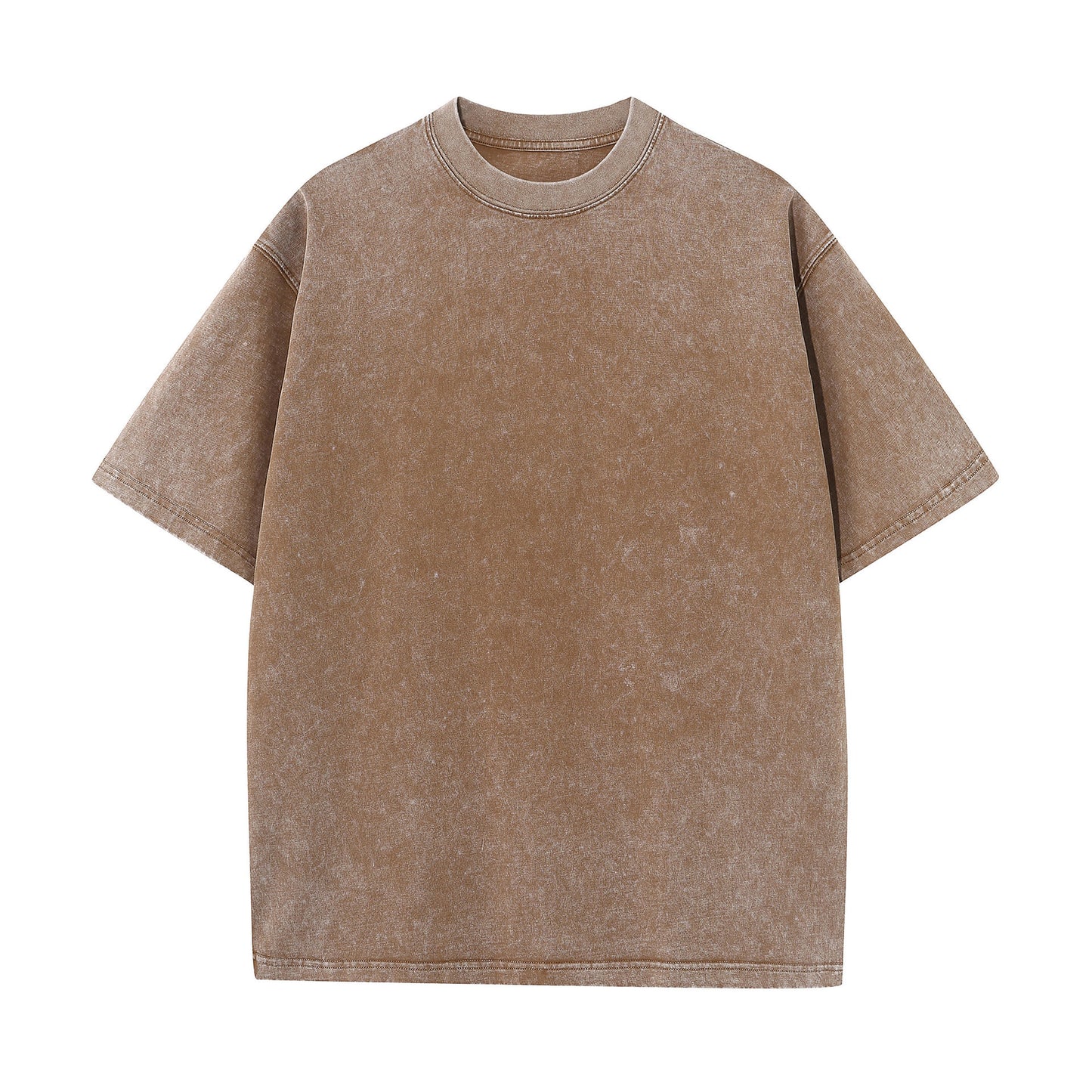 Customized Distressed Snow Wash American-Style Streetwear Tee