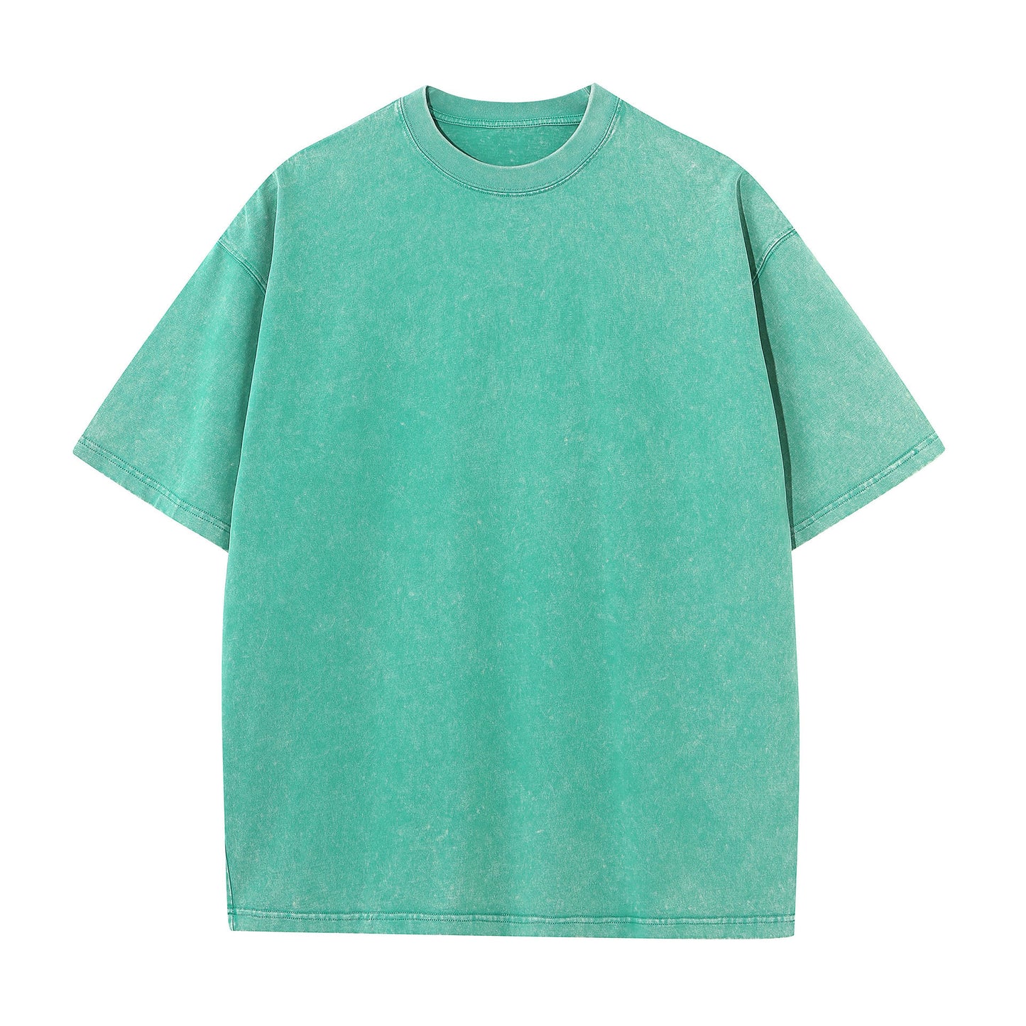 Customized Distressed Snow Wash American-Style Streetwear Tee