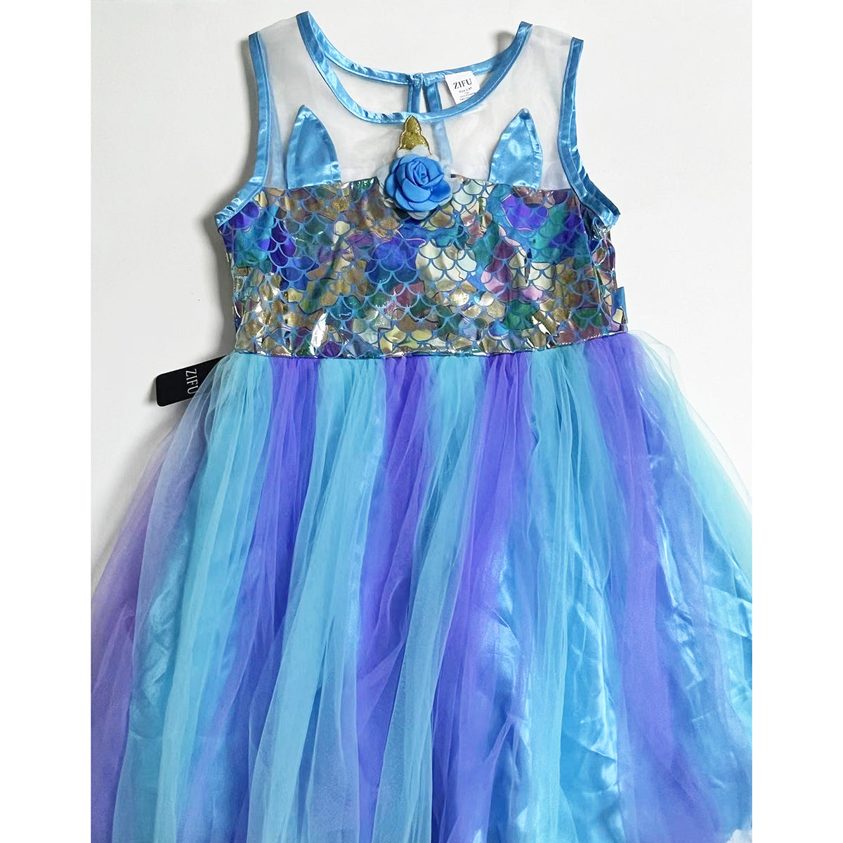 ZIFU Girls' Magical Mermaid & Unicorn Princess Dress