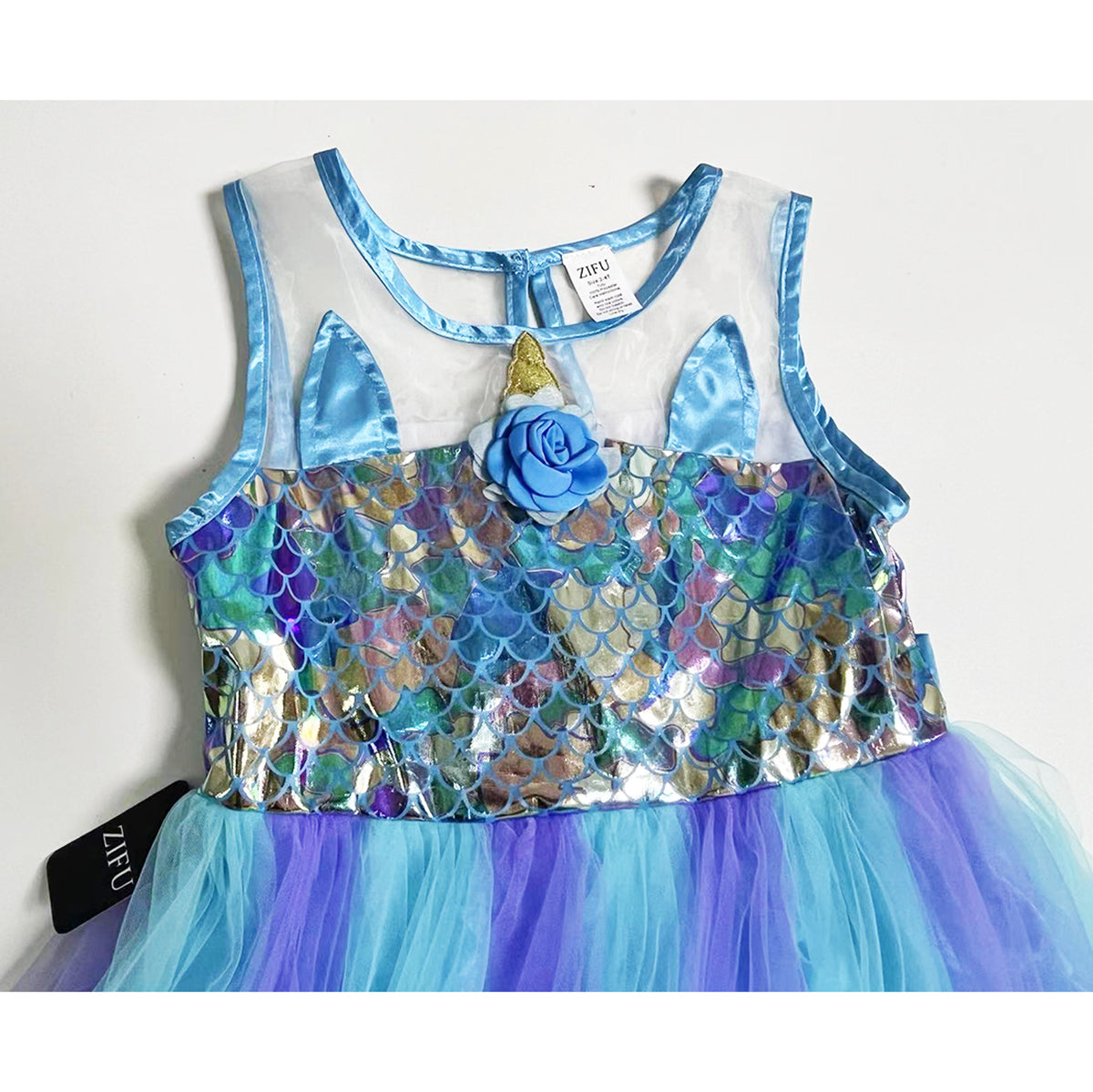 ZIFU Girls' Magical Mermaid & Unicorn Princess Dress